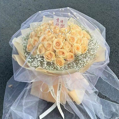 亳州52朵香槟玫瑰满天星，你就是我的全部