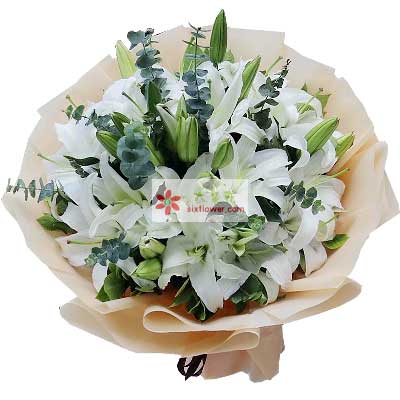 亳州9支白色多头百合，祝福你幸福